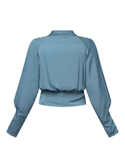 Elegante Bluse mit Puffärmeln und V-Ausschnitt für stilvolle Alltagslooks