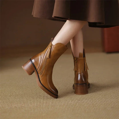 Elegante Leder-Stiefeletten für den Alltag