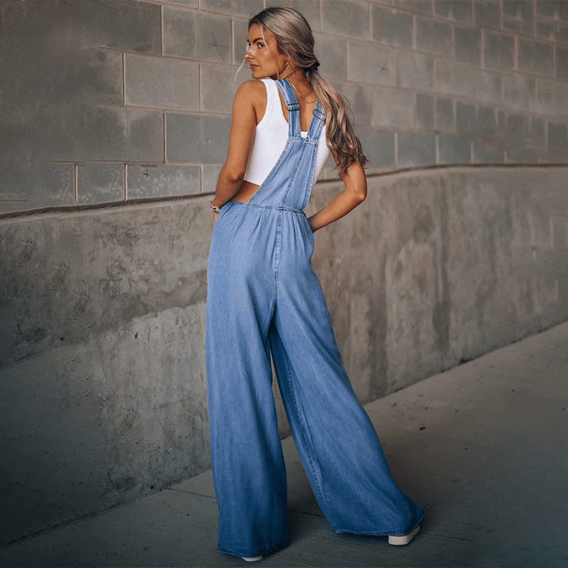 Klassischer Denim-Latzhose Lässiger Overall