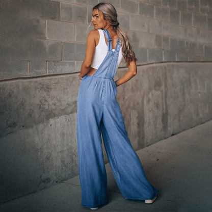 Klassischer Denim-Latzhose Lässiger Overall