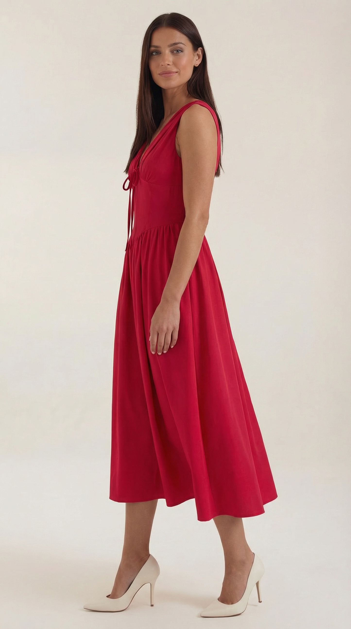 Damen Korsett Midi Sommerkleid