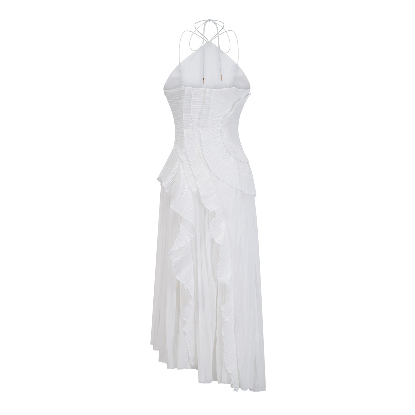 Tee-Rosenweißes plissiertes Midikleid für Damen