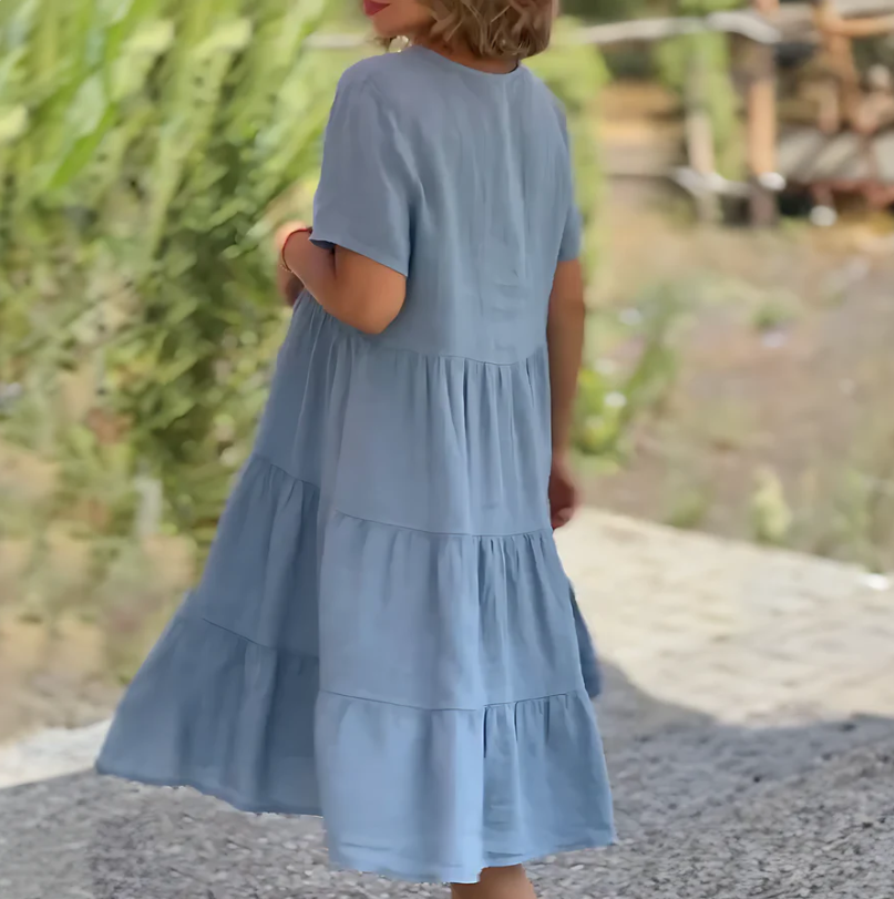 Bequemes, locker geschnittenes Trapezkleid für Damen