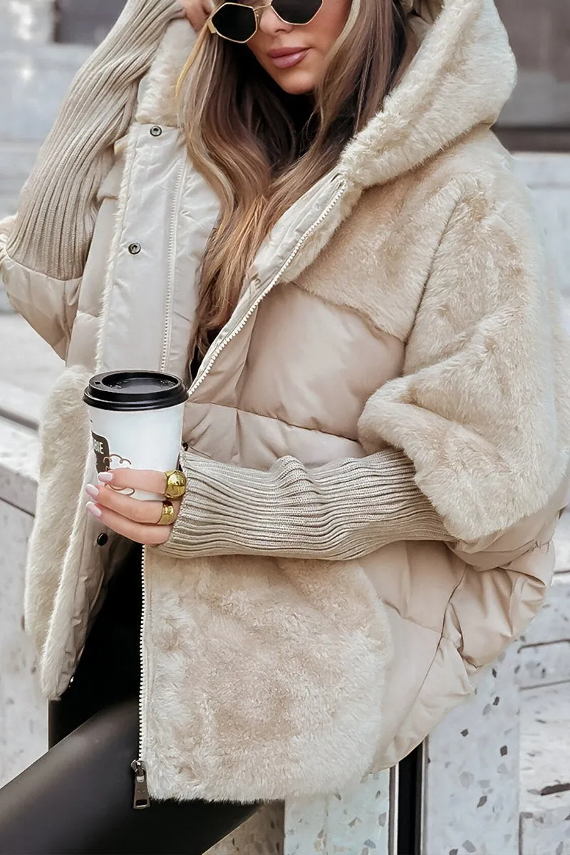 Legere gefütterte Kapuzenjacke für Damen