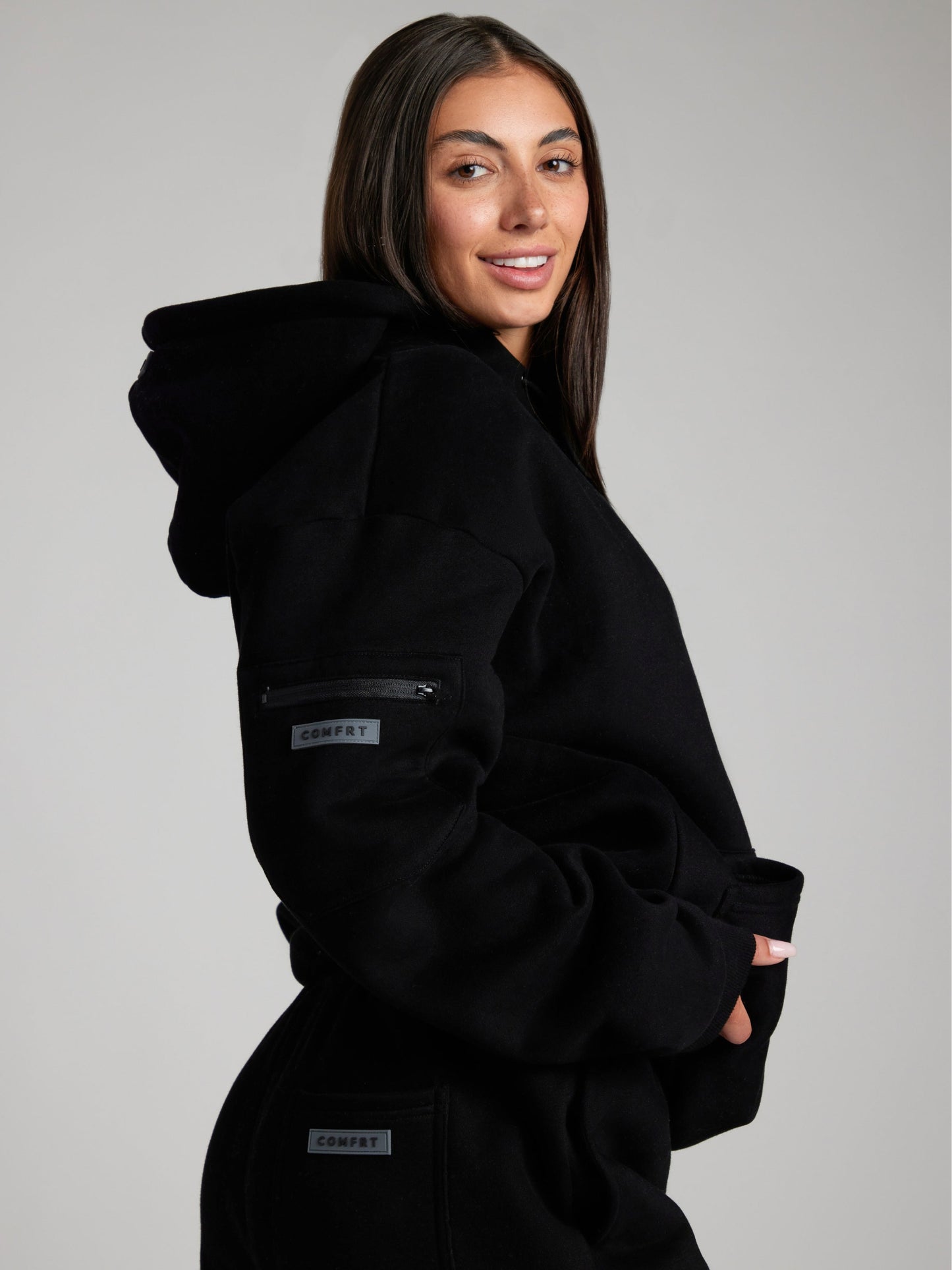 Gemütlicher Reise-Hoodie mit Flugmodus-Grafik