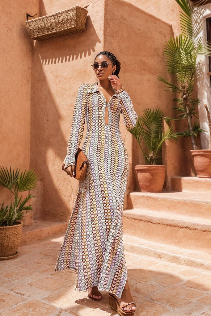 Boho Chic Maxi-Sommerkleid für Strandtage