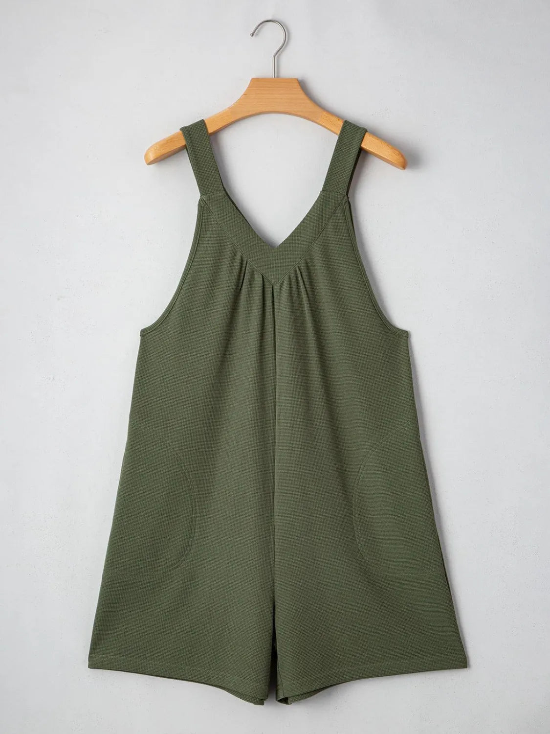 Damen V-Ausschnitt Jumpsuit mit breiten Trägern, lässig