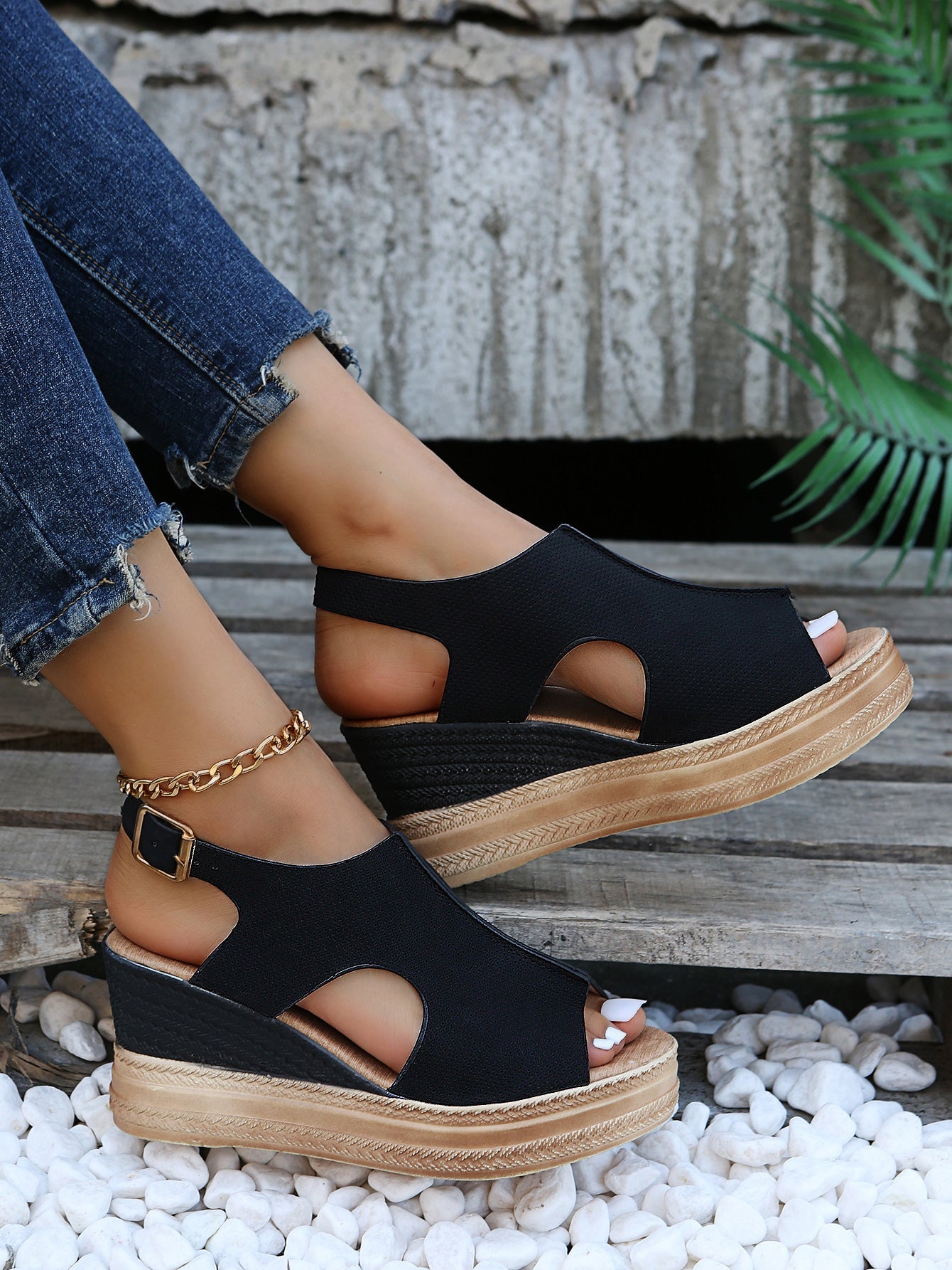 Damen Freizeit Sandalen mit Blockabsatz