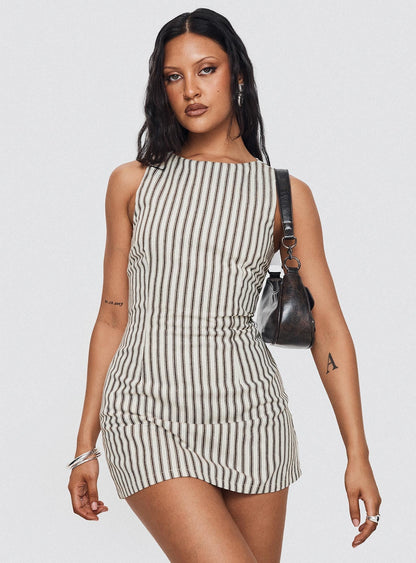 Gestreiftes Mini-Kleid für Damen Lässiges Sommeroutfit