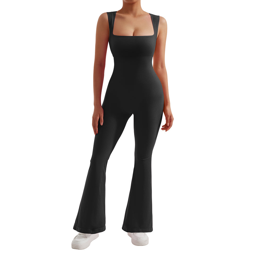 Ärmelloser Damen-Bodycon-Jumpsuit Eng anliegender Overall