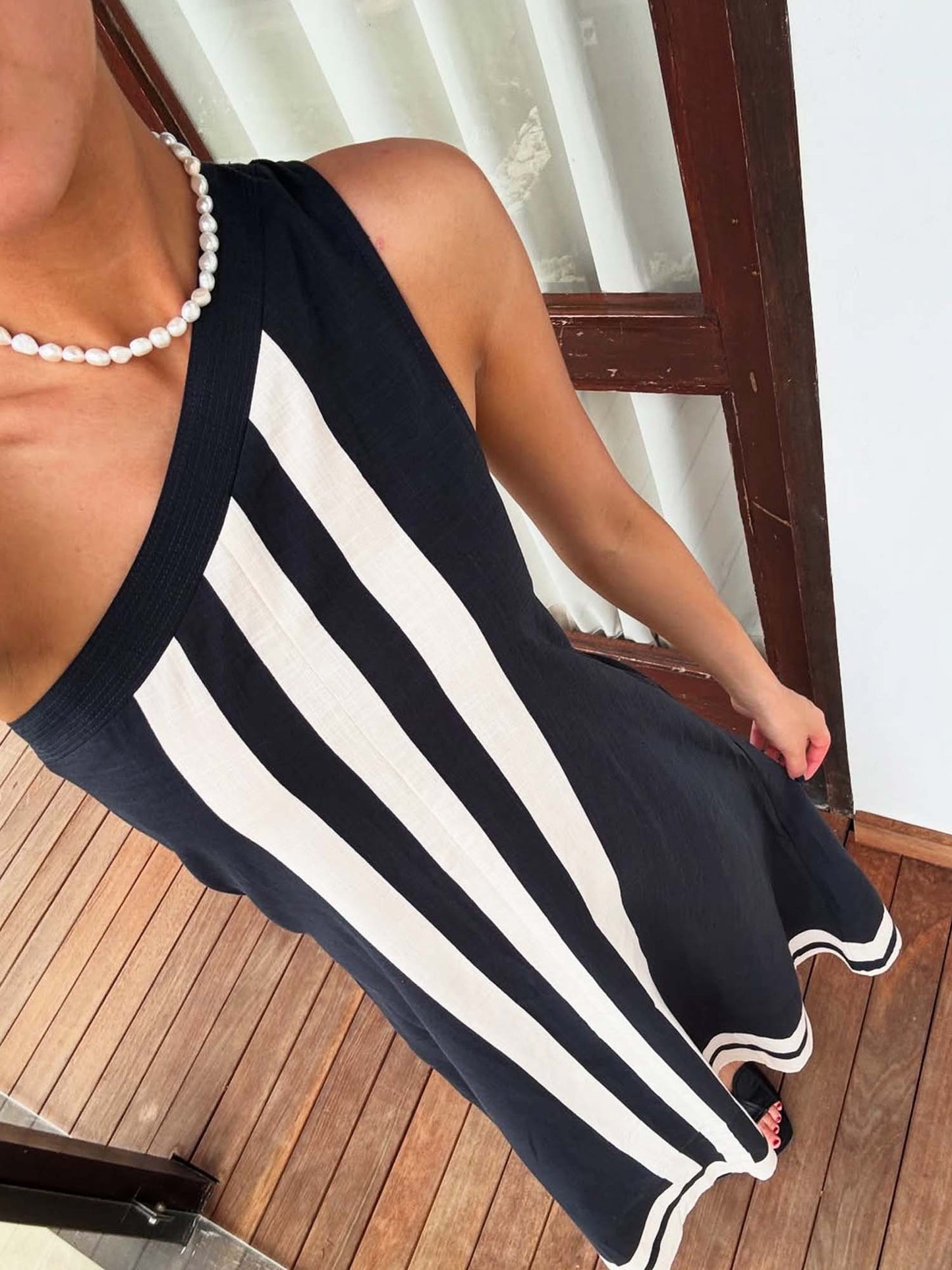 Asymmetrisches Midikleid mit Ausschnitt für Damen
