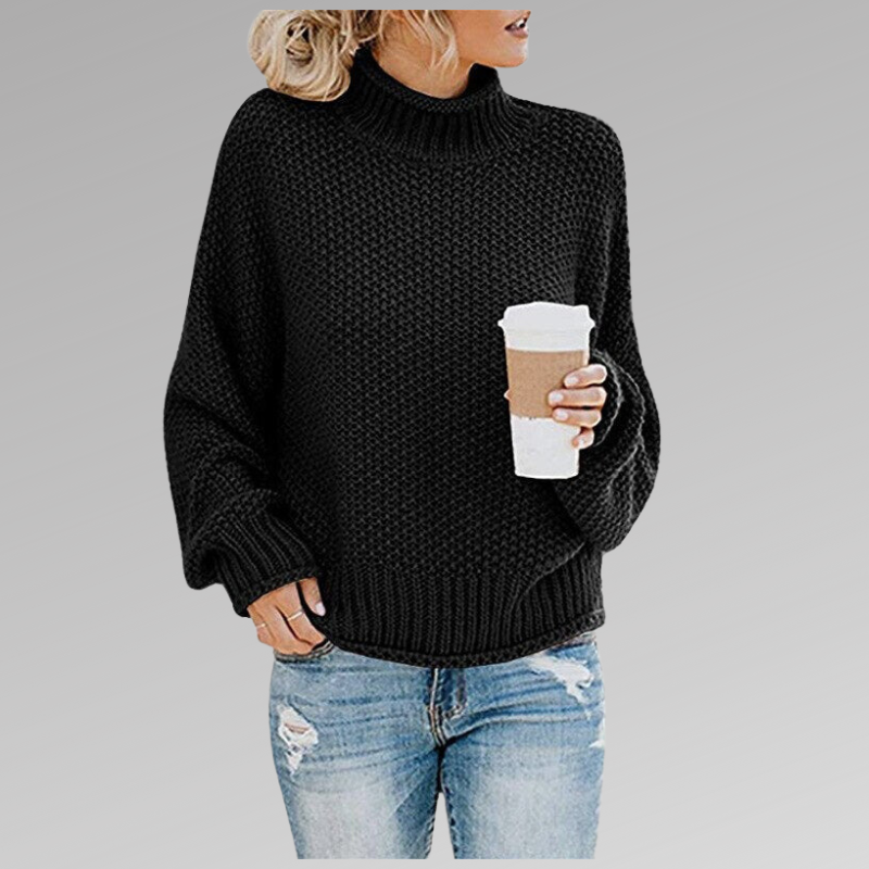 Gemütlicher Pullover mit hohem Kragen