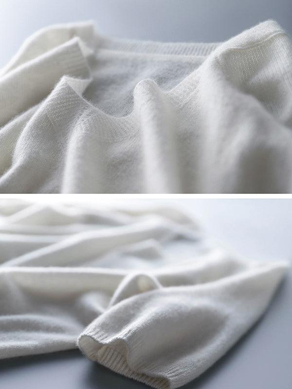 Luxuriöser weicher Kaschmir-V-Ausschnitt-Pullover für Damen