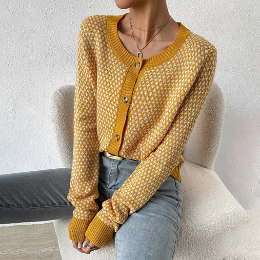 Damen Strick-Cardigan mit Knopfleiste vorne