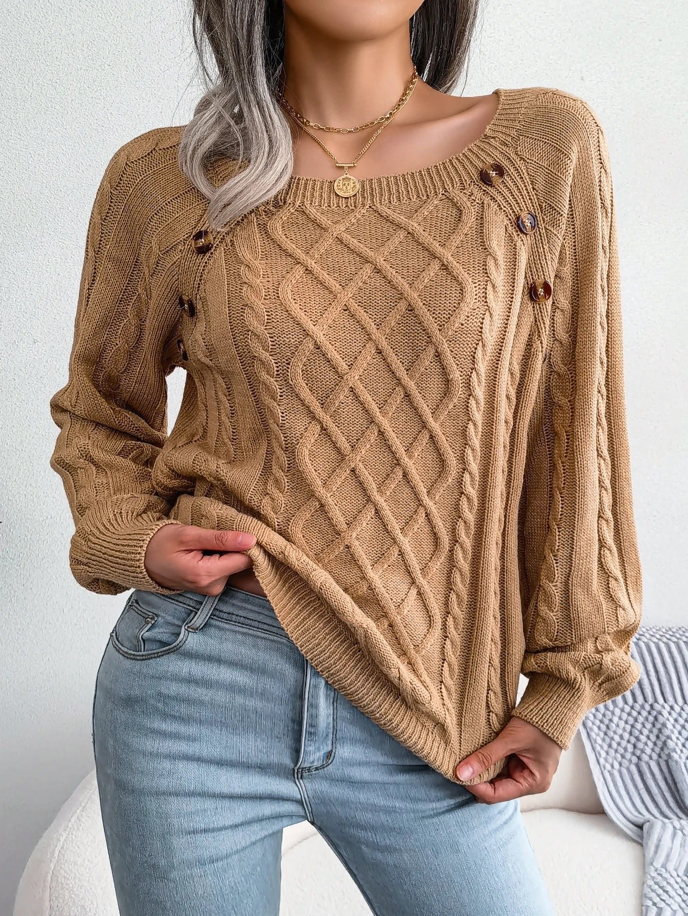 Ava® | Strickpullover mit Knopfdetails