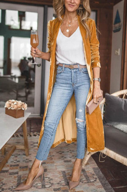 Samtkimono-Mantel für gemütliche, stilvolle Lagenlooks