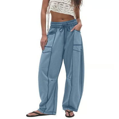 Bequeme Lounge-Sweatpants mit weitem Bein und Taschen