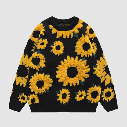 Adriana ®| Stilvoller und gemütlicher Strickpullover mit Sonnenblumen-Design