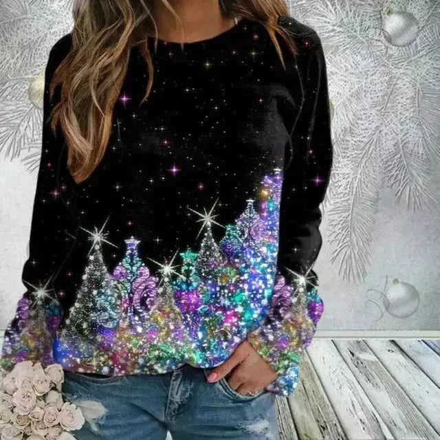 Crissy® | Glitzernder Weihnachtsbaum-Pullover