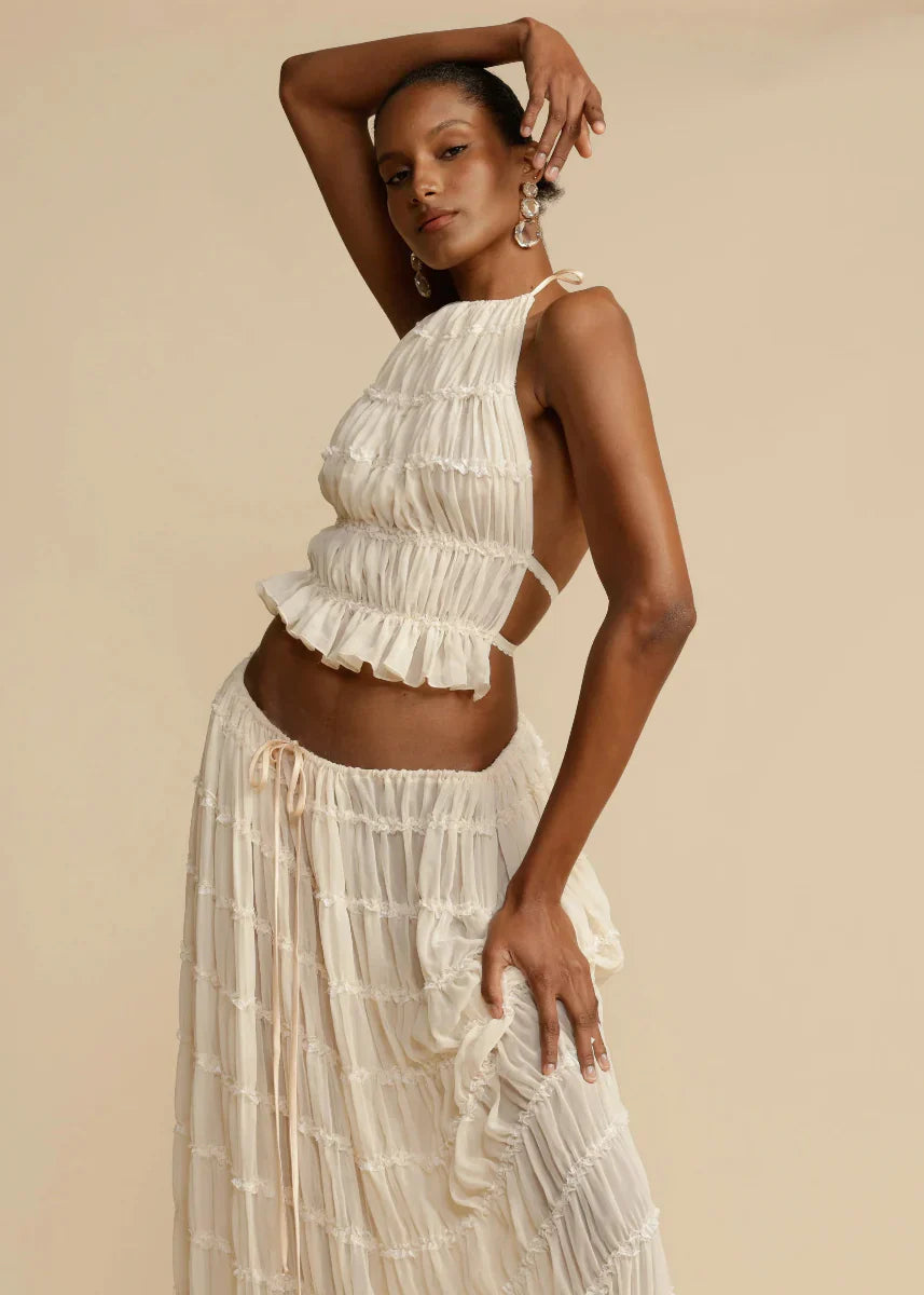 Damen Clara Sommer Crop-Top und Shorts Set