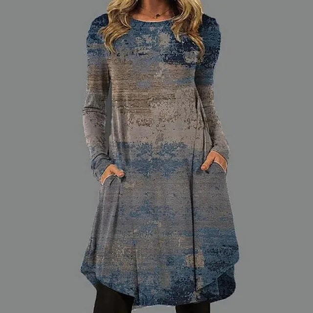 Jean® | Trendiges langärmeliges Kleid mit Boho-Muster