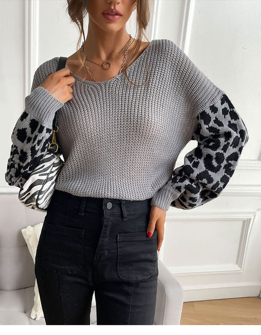 Stacey® | Eleganter lockerer Pullover mit Leopardenmuster