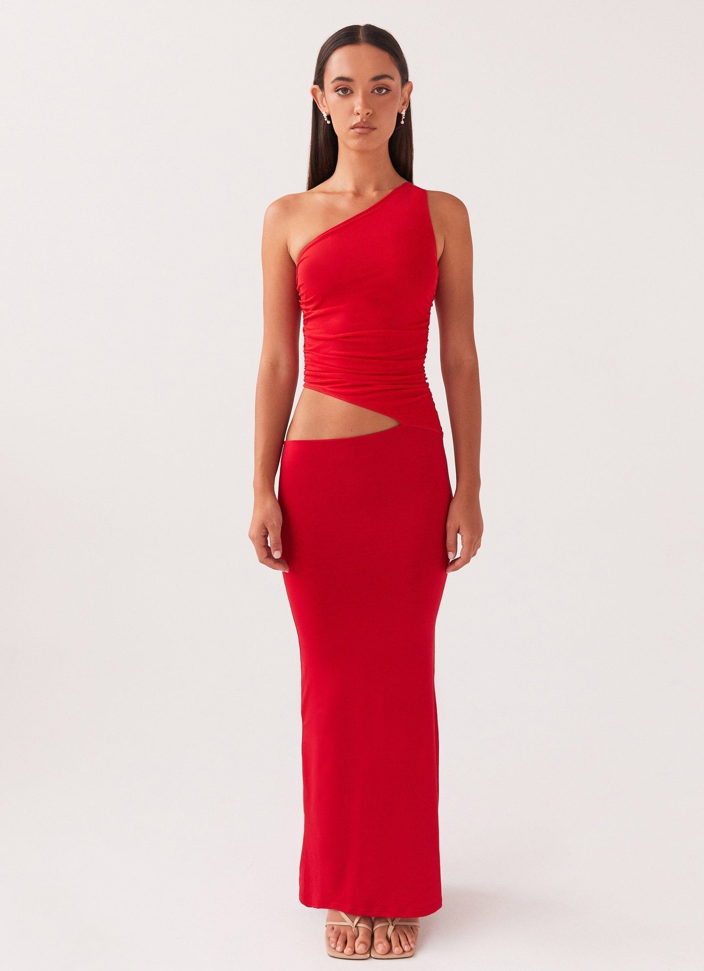Elegantes Maxikleid für Damen mit One-Shoulder-Design, ideal für Hochzeiten