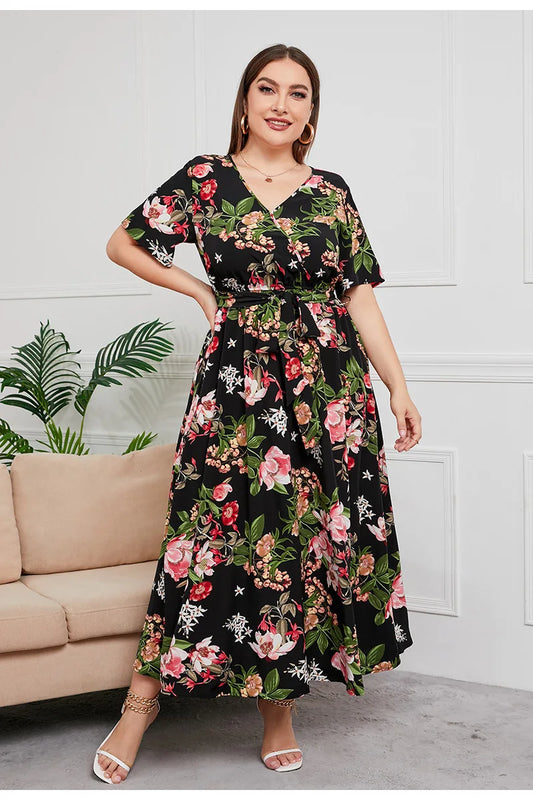 Juliann® I Plus Size Sommerkleid mit V-Ausschnitt