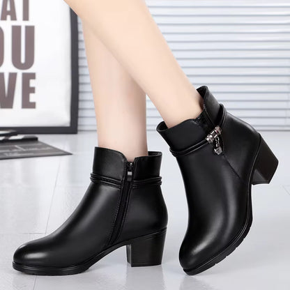 Elegante Fleecegefütterte Stiefeletten mit seitlichem Reißverschlussverschluss