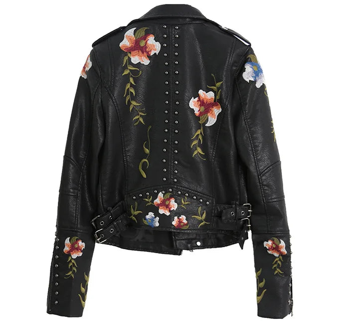 Giselle® I Blumenmuster Lederjacke