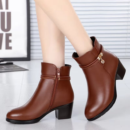 Elegante Fleecegefütterte Stiefeletten mit seitlichem Reißverschlussverschluss