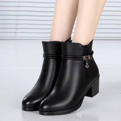 Elegante Fleecegefütterte Stiefeletten mit seitlichem Reißverschlussverschluss