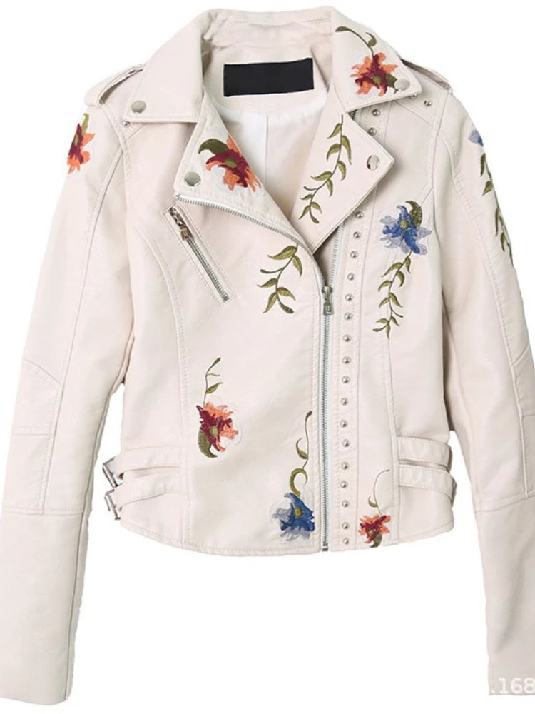 Giselle® I Blumenmuster Lederjacke