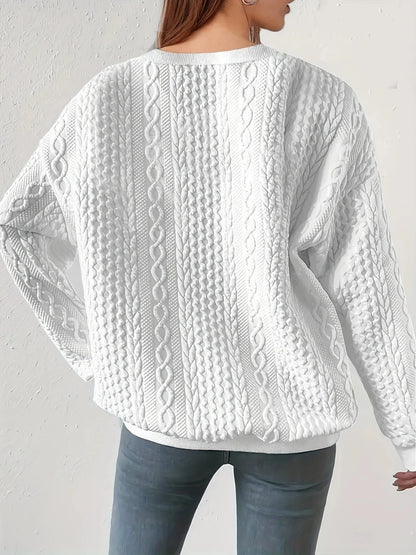 Elsie® | Cozy Rundhalsausschnitt Sweatshirt mit langen Ärmeln