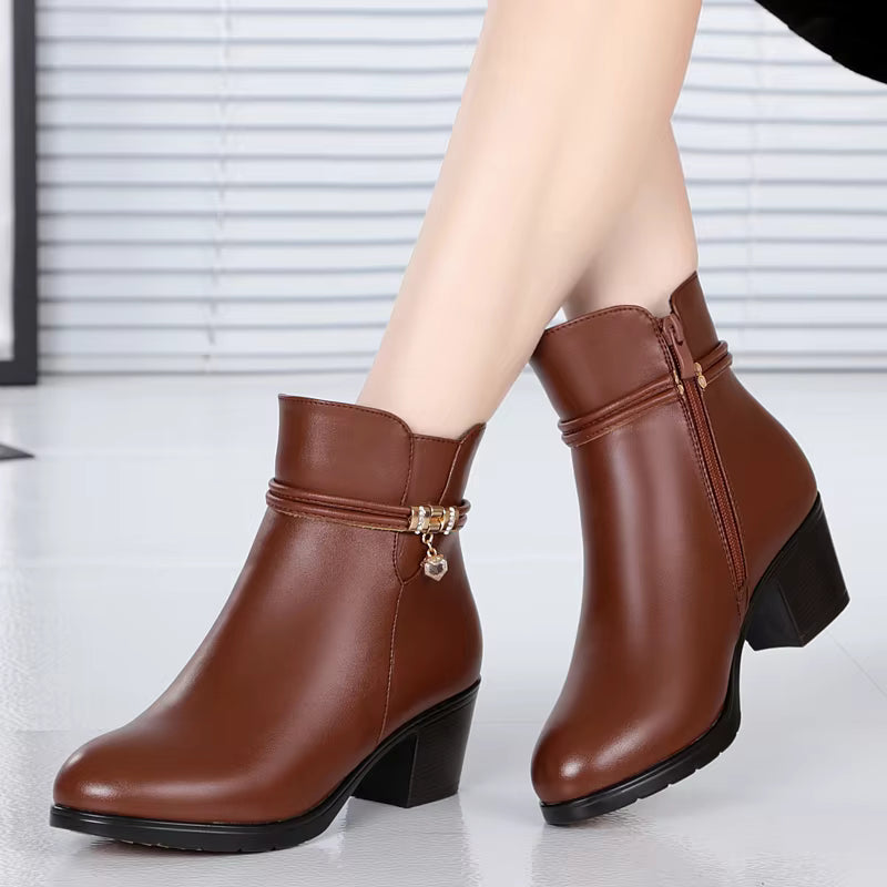 Elegante Fleecegefütterte Stiefeletten mit seitlichem Reißverschlussverschluss