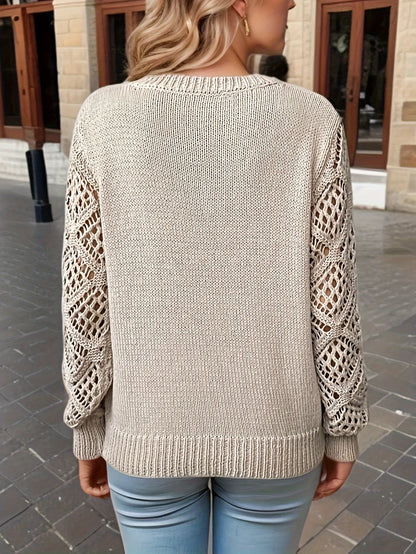 Elsie® | Solid V-Ausschnitt Strickpullover