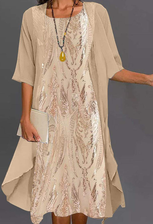 Océane Dubois® | Elegantes Sommerkleid mit Print für Damen