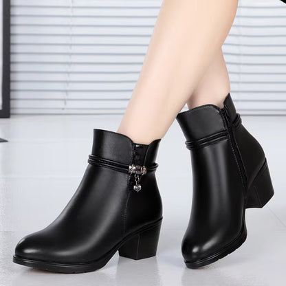 Elegante Fleecegefütterte Stiefeletten mit seitlichem Reißverschlussverschluss
