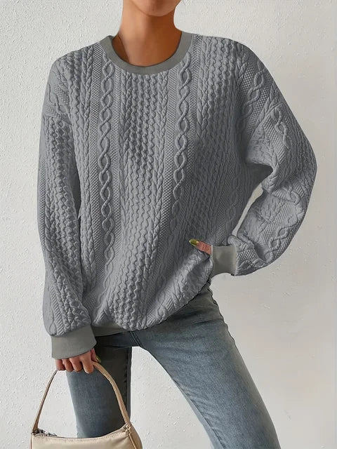 Elsie® | Cozy Rundhalsausschnitt Sweatshirt mit langen Ärmeln