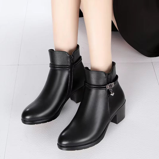 Elegante Fleecegefütterte Stiefeletten mit seitlichem Reißverschlussverschluss
