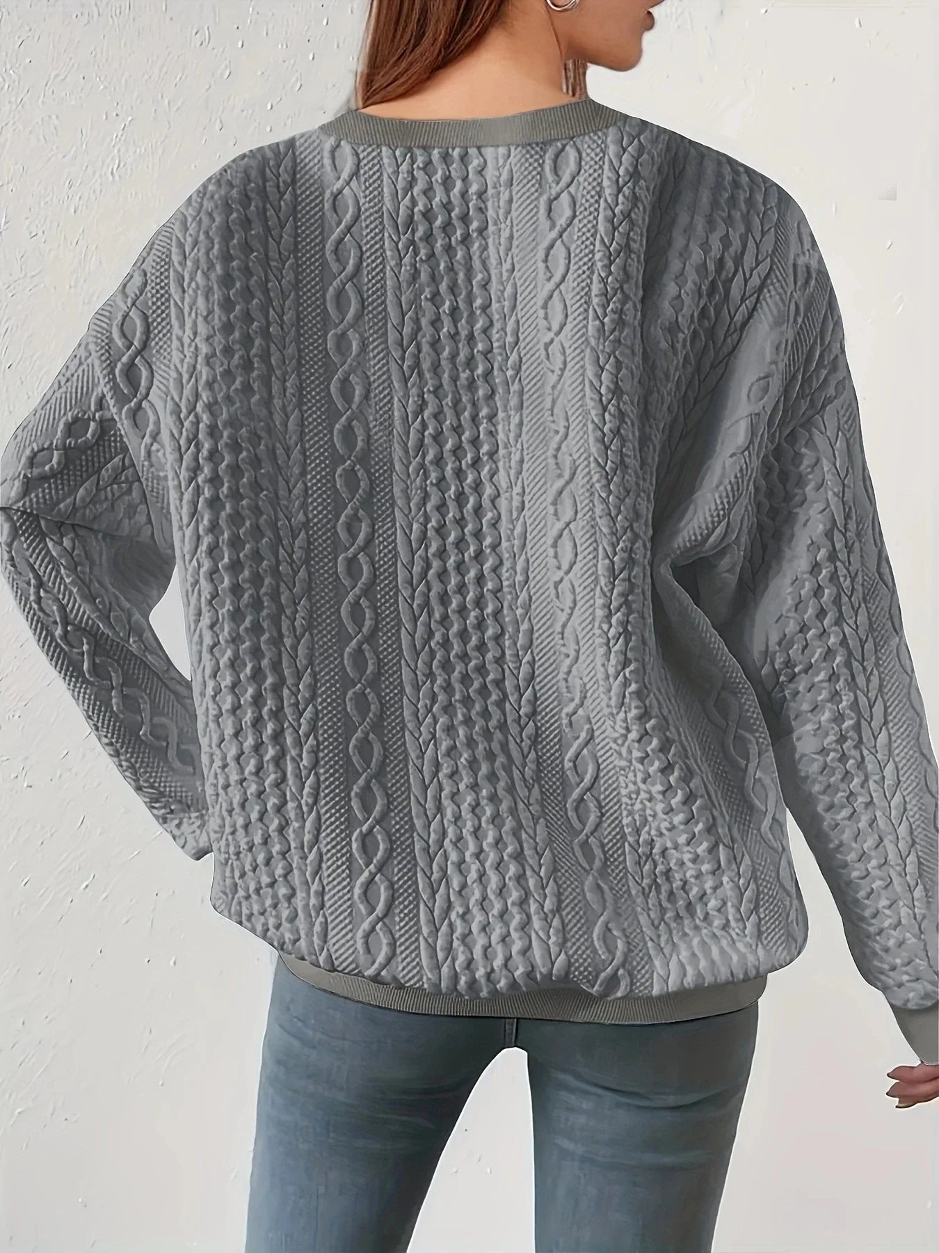 Elsie® | Cozy Rundhalsausschnitt Sweatshirt mit langen Ärmeln