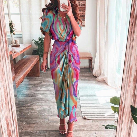 Pauline Laurent® | Boho Multicolor Print Kleid