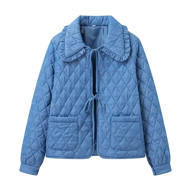 Elsie® | Blau Lose Baumwolljacke für Frauen