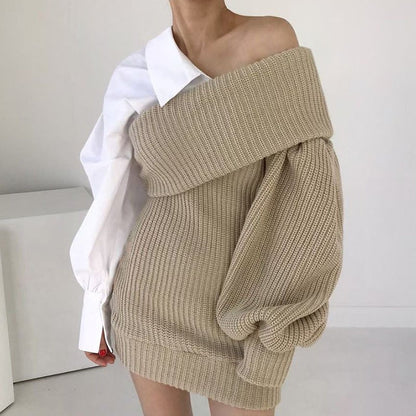 Patchwork Strickkleid