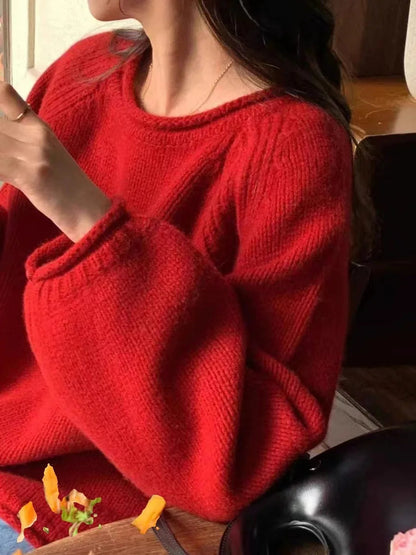 Gemütlicher, übergroßer Strickpullover für lässigen Komfort