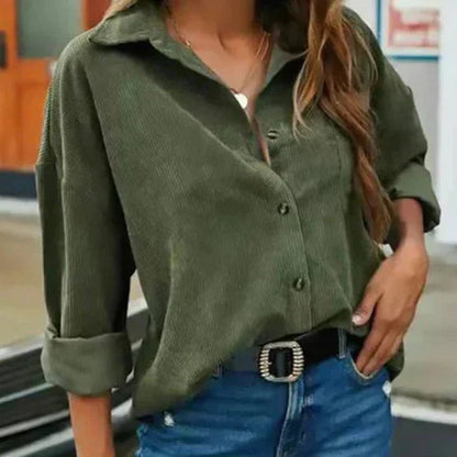 Weiches Cordhemd mit Knöpfen für Damen