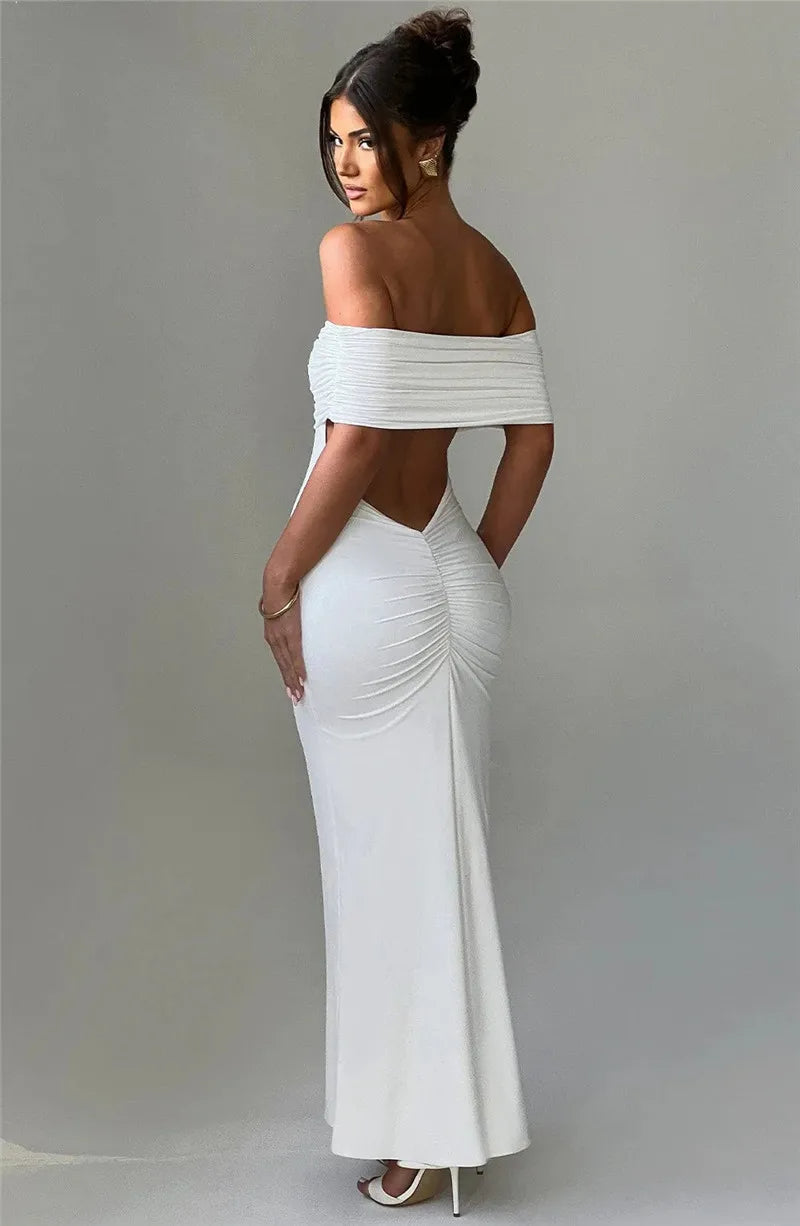 Trägerloses, rückenfreies, sexy Maxikleid