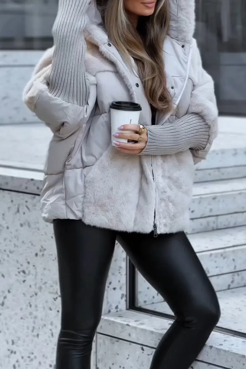 Legere gefütterte Kapuzenjacke für Damen
