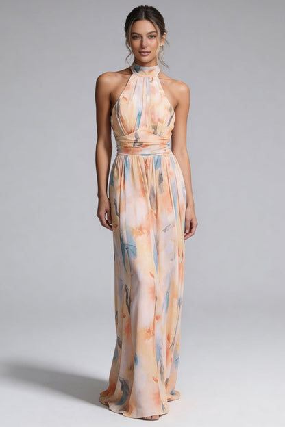 Elegantes Maxikleid mit Neckholder-Ausschnitt