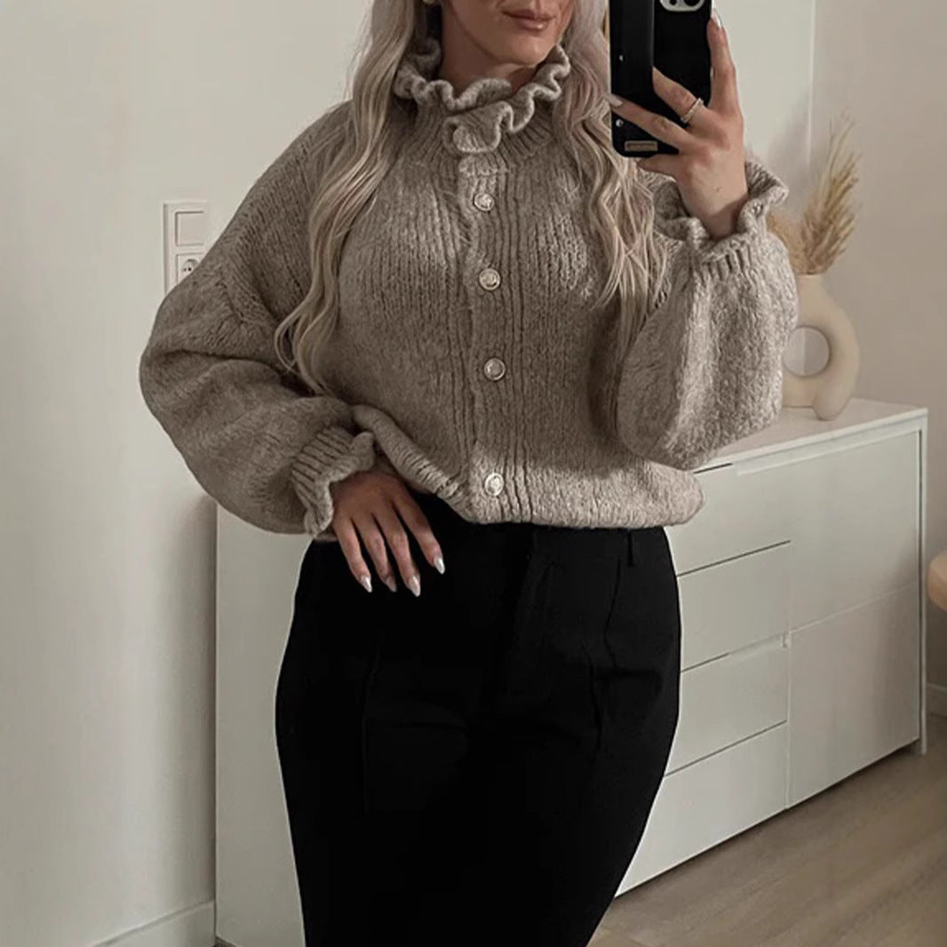 Schicker Damen-Cardigan mit Knöpfen und stylischem Kragen